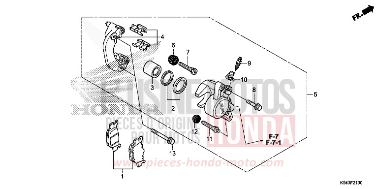 ETRIER DE FREIN ARRIERE de Forza 300 SEAL SILVER METALLIC (NHA14) 2013